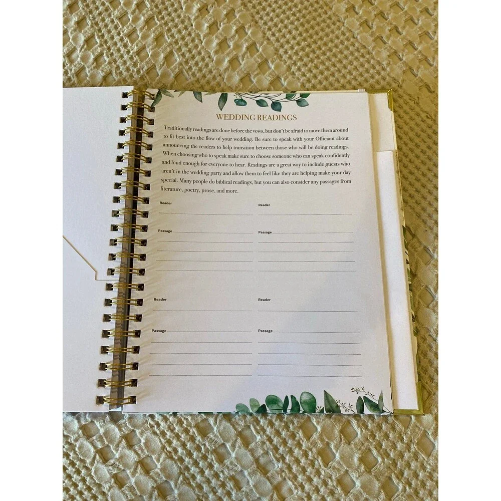 NEW Bridal Wedding Planner Organizer Spiral Binder Shower Gift Elegant Floral‎